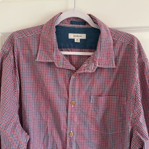 Country Road Red & Blue Checked XXL Button Down Shirt - Picture 2 of 7